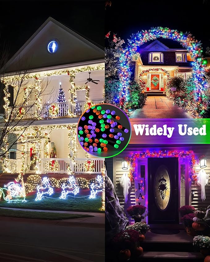Smart Color Changing Halloween Lights, 2Pack 164FT 400LED Purple, Orange and Green App Control RGB LED String Light with Remote & Timer, Twinkle Christmas Tree Light Waterproof Halloween Decorations