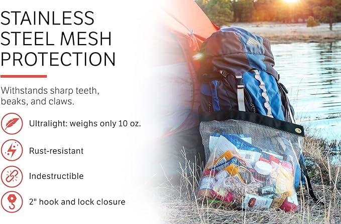 The Ultralight Camping Bundle- Rodent Proof Dry Bag for Backpacking - Bear Bag Food Storage for Camping with Coghlans Odor Proof & Waterproof Bag, Survival Utility Rope and Carabiner (Large)