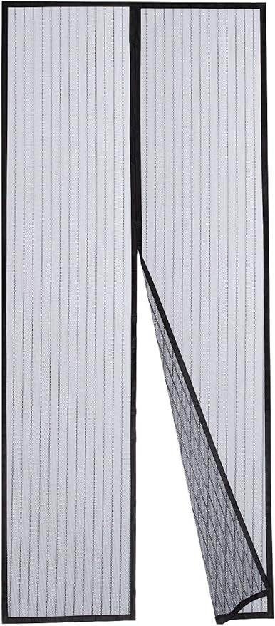 DOOREASY Magnetic Screen Full Frame Loop Sewn Full Sizes Instant Screen Door, Add-On Magnets and Weight Bars Net Screen Door(Fits Doors Up to 30"x82")