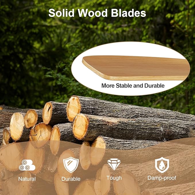 Obabala 52I Wood Ceiling Fan Modern Ceiling Fan with LED Light and Remote Control for Patios Indoor Reversible DC Motor Timmer