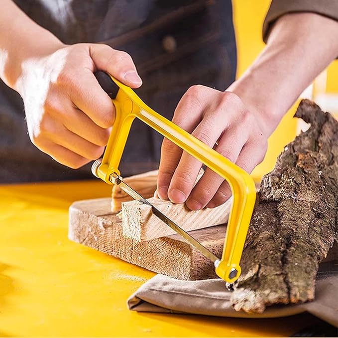 6inch Mini Hacksaw Frame - 150mm Extra Fine Cut Junior Hack Saw with Bi-Metal Blade for Metal and Wood
