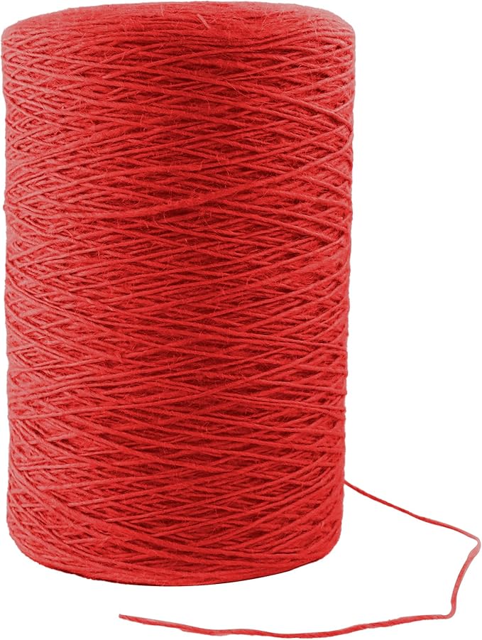 1mm x 5000 Feet Red Jute Rope, Twine for Gardening Tomato Climbing Plant Tie Floristry Crafts Gift Wrapping Packing Decor