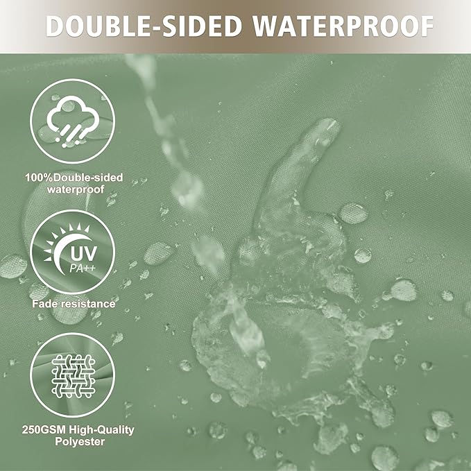 Outdoor Chair Cushions, Waterproof Outdoor Cushions for Patio Furniture w/Fade-Resistant, Removable & Machine-Washable Covers, 19x19 Inch, Ideal for Seat in Gardens/Porch – Set of 1/2/4, Sage Green