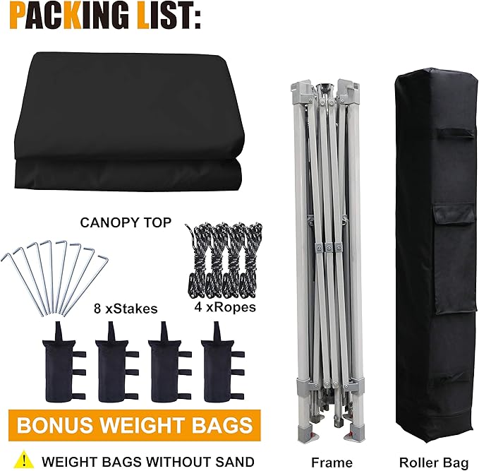 COOSHADE 13x13Ft Pop Up Canopy Tent Instant Folding Shelter 169 Square Feet Large Outdoor Sun Protection Shade(Black)