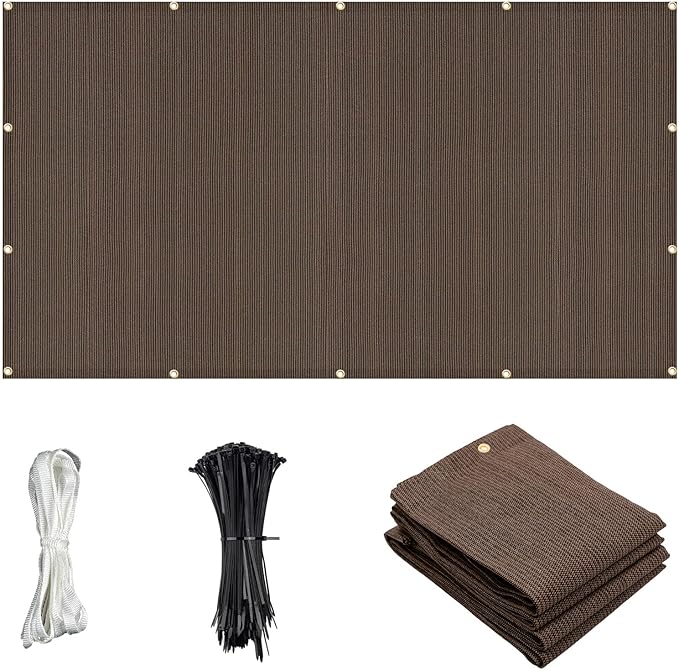 Cool Area Sun Shade Cloth with Grommets 16×16 FT Shade Panel Shade Tarp Screen Fabic for Outdoor Patio Pergola Cover Deck Garden, Brown (Customized)