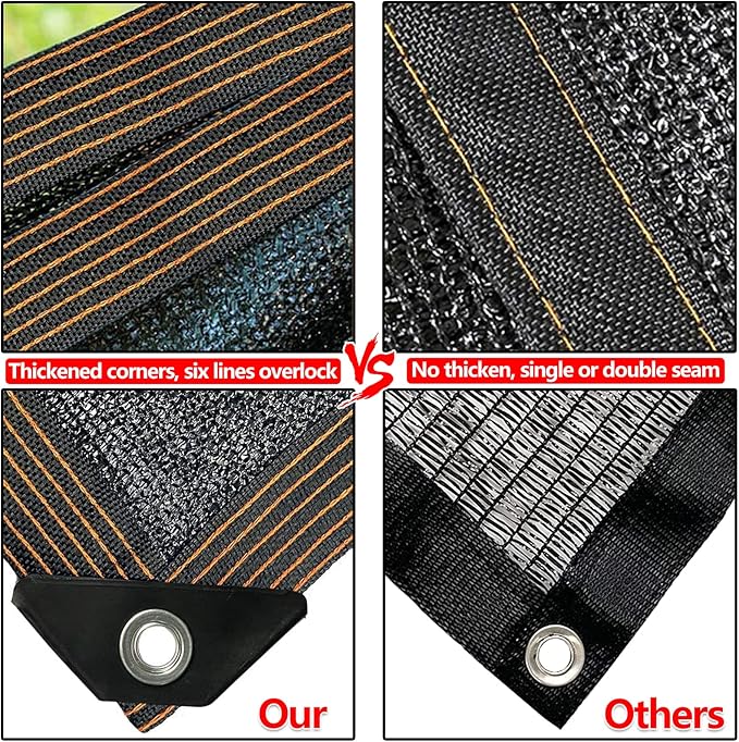 QLOFEI Shade Cloth for Patio, 80-90% Sunblock Sails for Garden Pergola Outdoor, Sun Shade Cloth with Grommets for Kennel Chicken Coop Lawn Easier to Hang Neting Cover, 24x24 FT