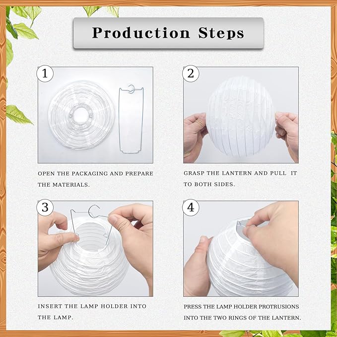 10Pcs 16 Inch Round Paper Lanterns for Home Decor, Restaurant, Church, Wedding, Birthday Party Decorations, Hanging Chinese Japanese Paper Lantern Lamps (White)