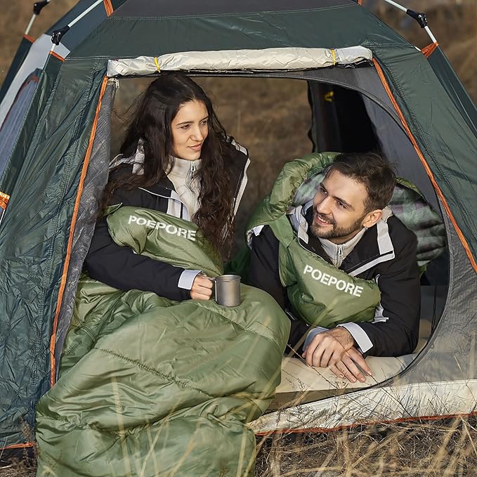 Flannel Sleeping Bag Cotton 0 Degree Cold Weather for Adults XXL Sleeping Bag 4 Season Big and Tall with Compression Sack