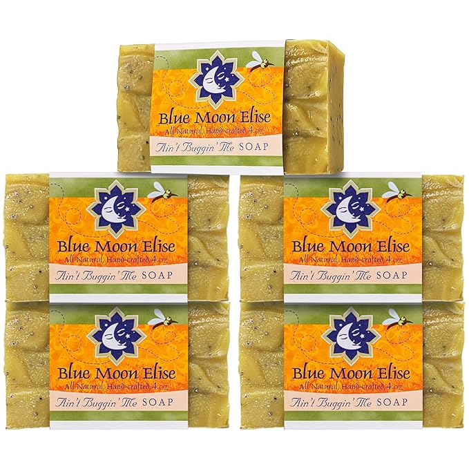 Ain't Buggin Me Citronella Soap - Natural Handmade Soap Made with Pure Citronella, Eucalyptus and Lemongrass Essential Oils - A Must-have for Camping and Outdoor Activities (5pk)