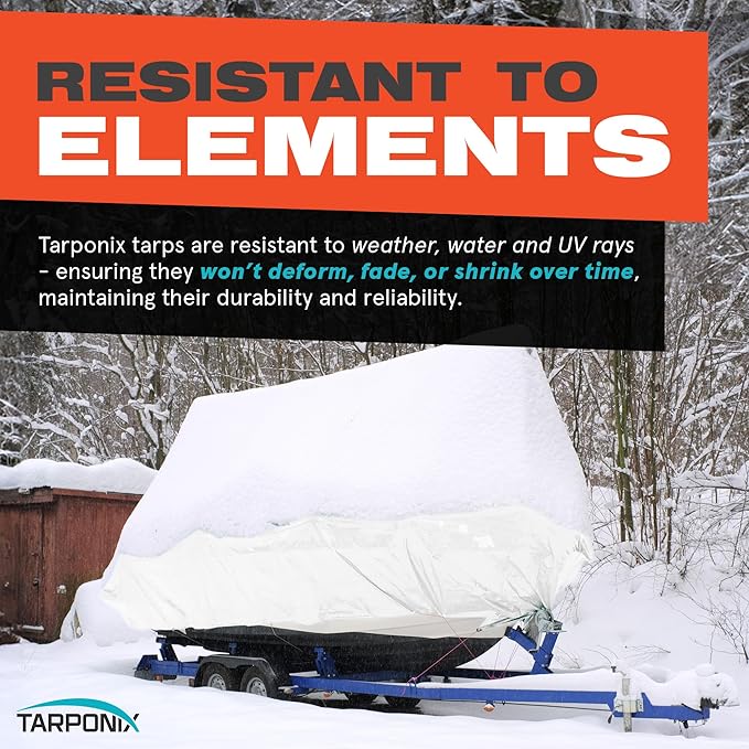 18' x 24' Extra Heavy-Duty White Poly Tarp – 12 Mil Thick, Waterproof, UV-Resistant Polyethylene with Reinforced Edges, Double-Stitched Hems, and Rustproof Grommets