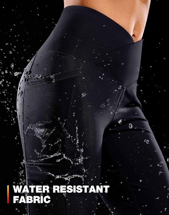G Gradual Women's Fleece Lined Pants Water Resistant Winter Thermal Flare Leggings Hiking Snow Pants for Women 4 Pockets