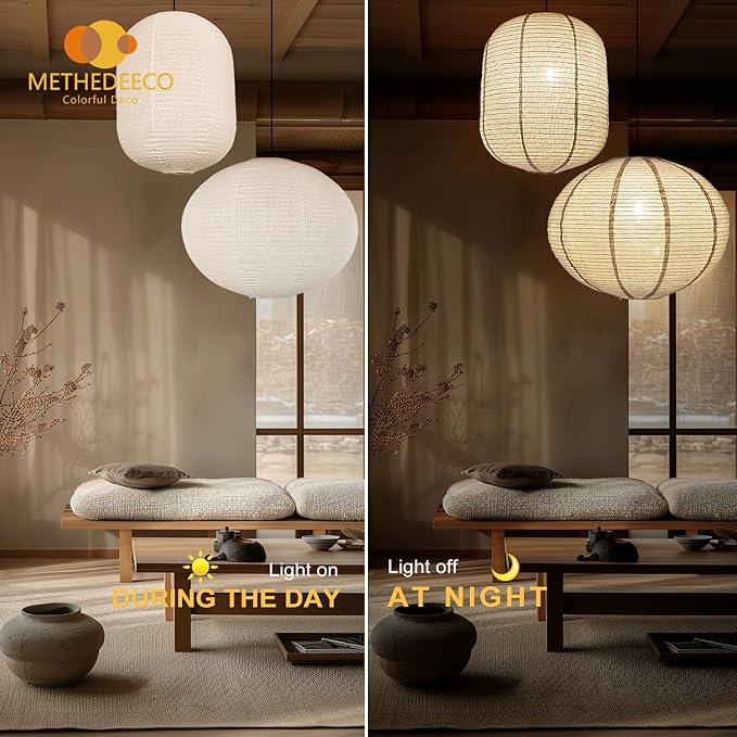 2PCS hanging lamp shade Oval Cylinder Linen Pendant Light Shade 20+13.5inch Hanging Fabric LampShade Beige Lanterns for Living Room, Dining Room, Bedroom Décor, Hotel, Window Display & Gift Giving