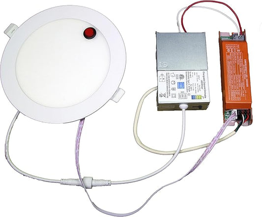 LED & Lighting Solutions LED 4" Dimmable, Ultra-Slim LED Recessed Downlight w/90 Min Emergency Battery Backup, 9w, CCT Selectable 2700K-6000K, 720 lumens, 80 CRI, UL/ETL/IC/Damp Rated, Energy Star