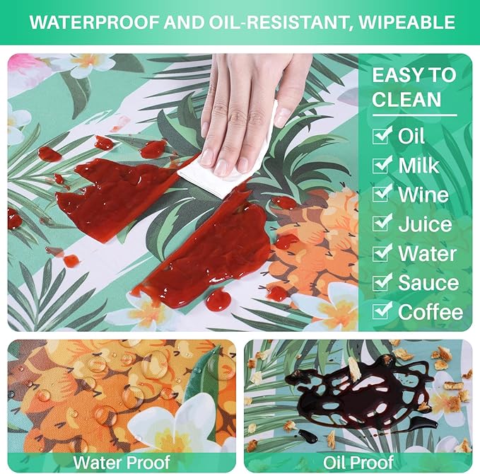 3 Piece Picnic Table Cover with Bench Covers Elastic Fitted Heavy Duty Camping Table Cloths for 8Ft Tables Camper Travel Trailer Must Haves Motorhome Garden Organization Moms Dads Kids Gift