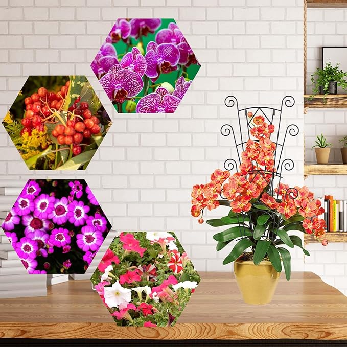 Stackable Plant Support Stakes, 2 Pack Metal Twig Plants Trellis for Indoor and Outdoor Use, Garden Accessories for House Potted Flower Monstera Trumpets 15.35 inch