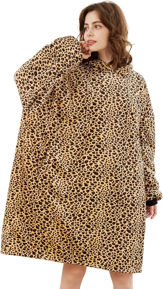 LetsFunny Blanket Hoodie,Oversized Wearable Sherpa Fleece Blanket Sweatshirt,Super Soft Warm Cozy with Giant Pocket,Gifts for Women Men Adults Teenagers Kids, One Size Fits All