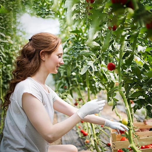 Kebada W1 Work Gloves for Men and Women, PU Coated Safety Gloves with Grip, Touchscreen, Ideal for Warehouse Package Handling, Construction, Gardening, White Medium