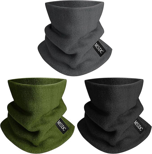 MSDC Neck Gaiters for Men 3 Pack,Neck Warmer Scarf Women Face Mask Covering for Cold Weather
