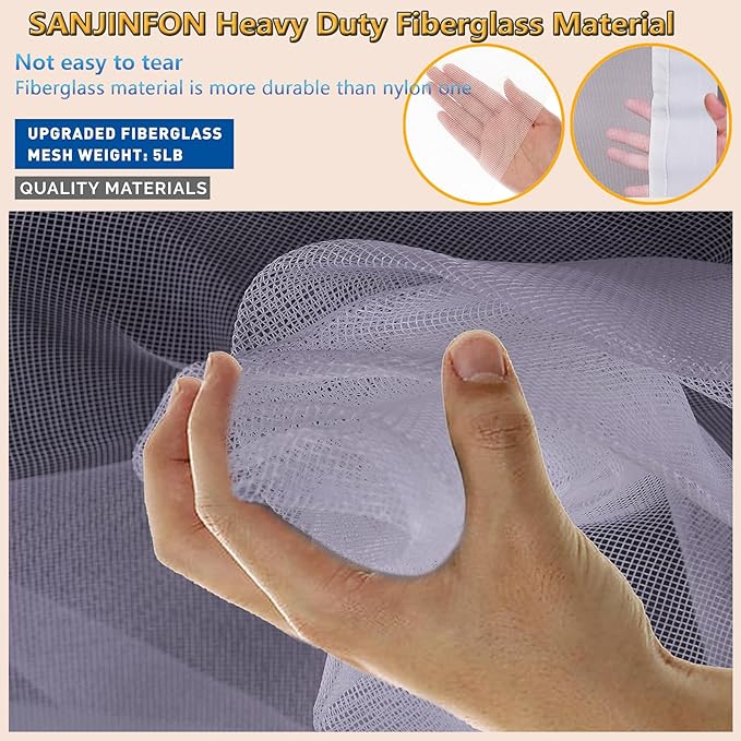 Retractable Garage Patio Screen Door 10x7 FT White - Magnetic Fiberglass Mesh Screen for 10x7ft Garage Balcony Gym Playroom Porch, Blocks Bugs & Enhances Privacy - Easy to Install & Retract