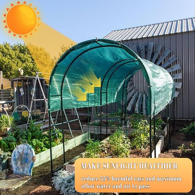 Cool Area 55% 10x20ft Sunblock Shade Cloth Cover Mesh UV Resistant Net for Garden Flower Plant Greenhouse, Green