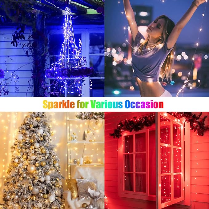 Minetom Fairy Lights Color Changing - 33FT 100 LED String Lights with Remote,11 Modes, USB Fairy Lights Indoor, Twinkle Christmas Fairy Light for Bedroom Indoor Classroom