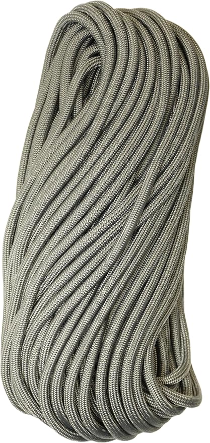 1/4" ParaMax Paracord 100 ft – 1000 lb Type IV Rope for Dog Leashes, Camping, Kayak Anchor - Made in USA - Charcoal