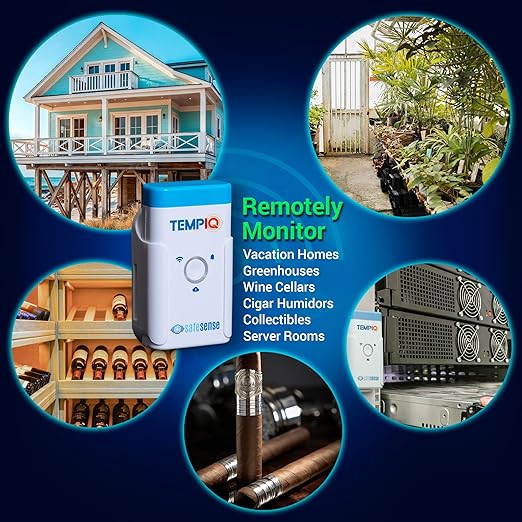 TEMPIQ Remote WiFi Temperature & Humidity Sensor - App Integration, Alerts, Helps Monitor 2nd Home, AirBnb, RV, Pets,Freezer and Server Room, Indoor & Outdoor Hygrometer & Thermometer
