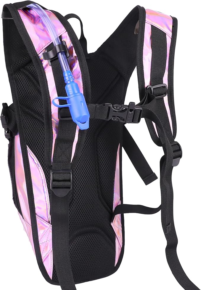 Reflective Hydration Backpack, Hydration Pack - Water Backpack with 2L/3L Hydration Bladder, Essential for Festivals - Rave Hydration Pack for Hiking, Running, Cycling, and Festivals