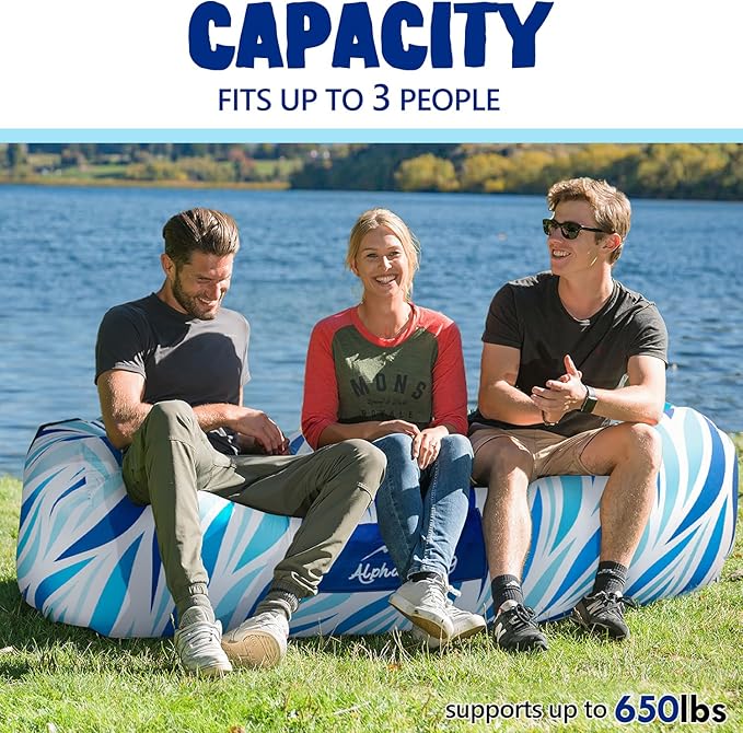 AlphaBeing Inflatable Lounger Beach Chair Accessories, Air Sofa Hammock Inflatable Couch for Camping Backyard Lakeside with Compression Sacks, Ideal Outdoor Gifts for Adults