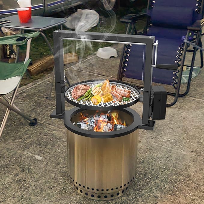 onlyfire Santa-Maria Style Rotisserie Rotating System for Solo Stove Ranger 15" Smokeless Fire Pit