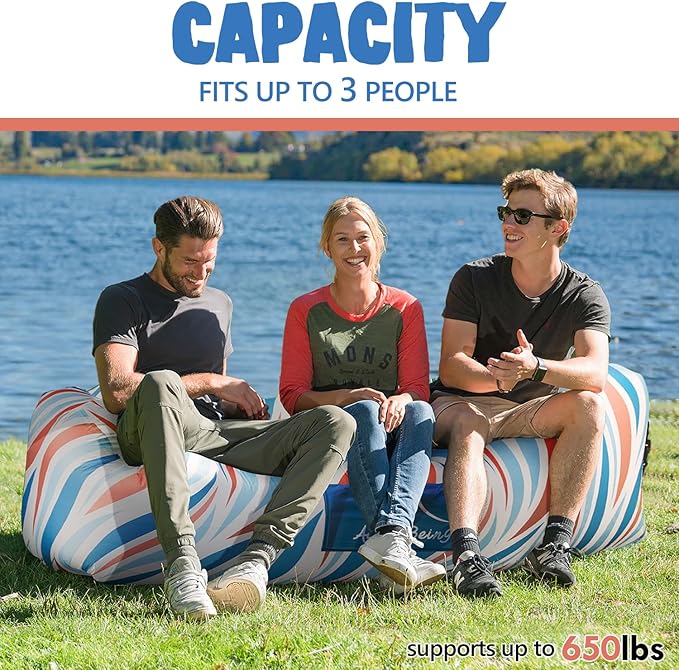 AlphaBeing Inflatable Lounger Beach Chair Accessories, Air Sofa Hammock Inflatable Couch for Camping Backyard Lakeside with Compression Sacks, Ideal Outdoor Gifts for Adults