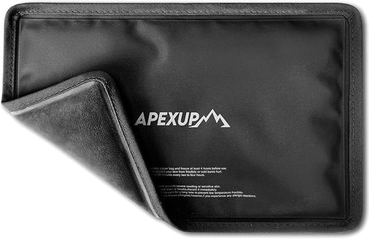 APEXUP Gel Ice Packs for Injuries Reusable, Flexible Double Sided Cold Packs for Injuries, Ice Pack for Knee, Shoulder, Back, Hip, Leg, Arm (Black, S, 1PK)