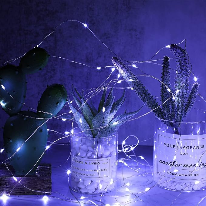 Macarrie 6 Pcs USB String Lights 33 ft 100 LED Fairy Lights Powered String for Christmas Indoor Outdoor Wedding Party Tree Home Festival Garden Decoration (Cool White)