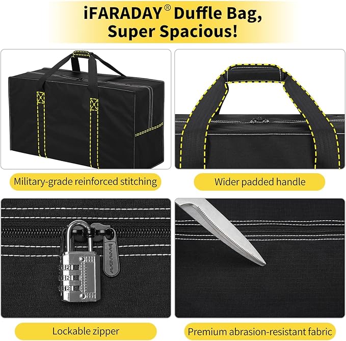 105L Extra Large Duffle Bag - 32.5 inch Heavy Duty & Water Resistant Duffel Bag Durable Luggage Storage Bag for Camping, Travel, Sports (Black)