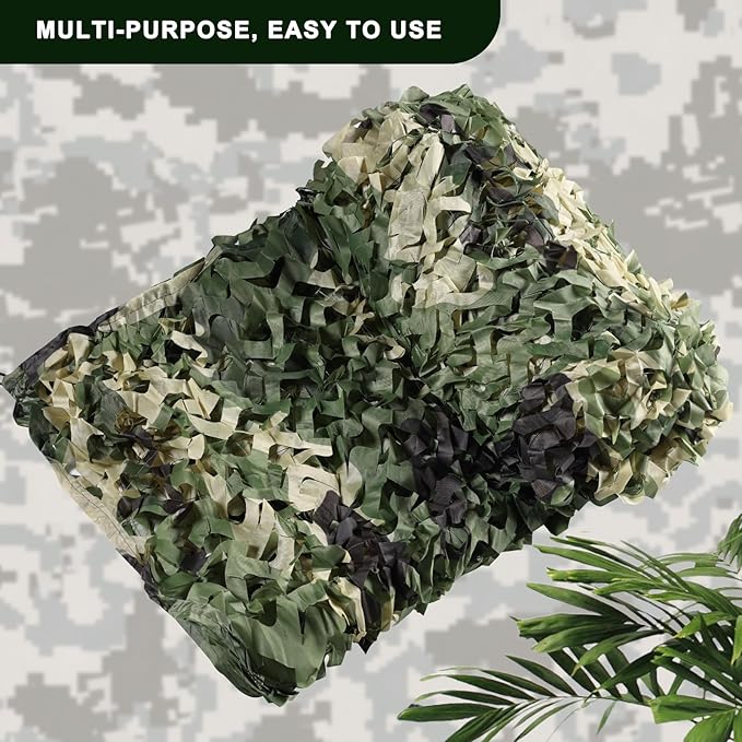 FLYEGO GEN 2 Camo Netting Camouflage Netting Hunting Blind Camo Net Camouflage Nets Military Surplus for Shooting Party Decoration Photograph Car Cover Sunshade