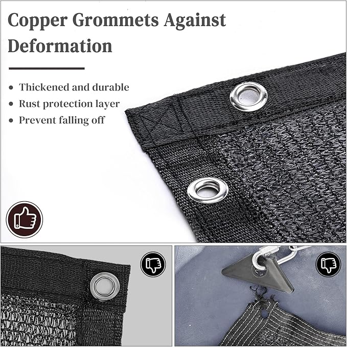 Garden 50% Shade Cloth, 20 x 20 FT Sun Shade Mesh Tarp with Reinforced Grommets, Durable HDPE Material Outdoor Shade Cloth for Plants, Greenhouse, Pergola and Backyard Patio Sunshade