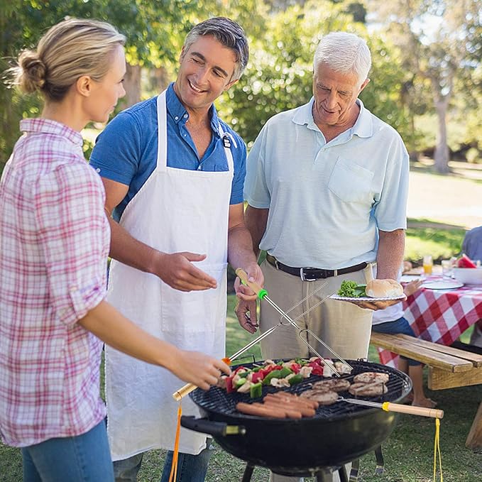 Marshmallow Roasting Sticks 8 pcs Hanging Telescoping Smores Skewers 32 Inch BBQ Forks Campfire Tools