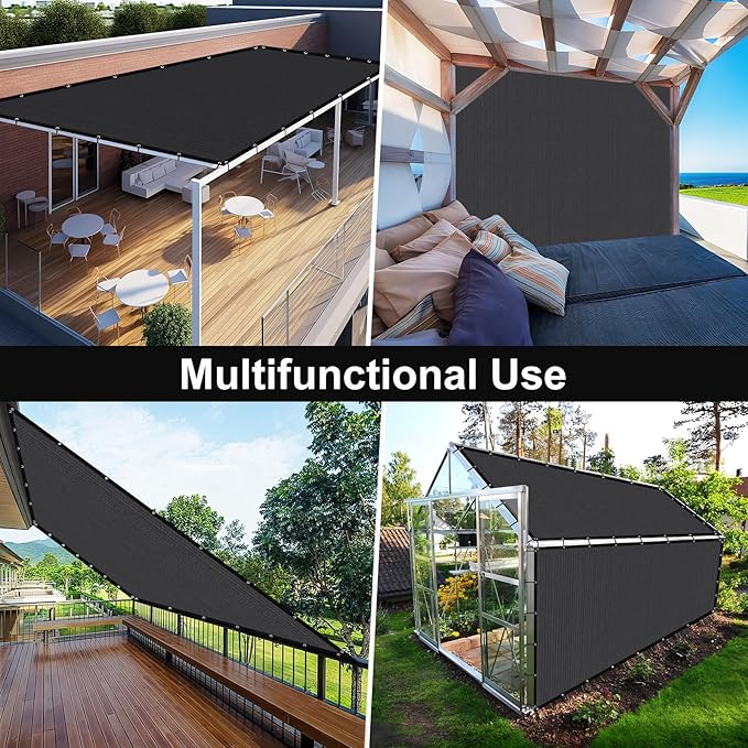 Artpuch 90% Sun Shade Cloth, 4 x 6 FT Pergola Shade Cover Canopy with Grommets, Sun Screen Fabric Tarp for Patio, Outdoor, Garden, Backyard, Dark Grey