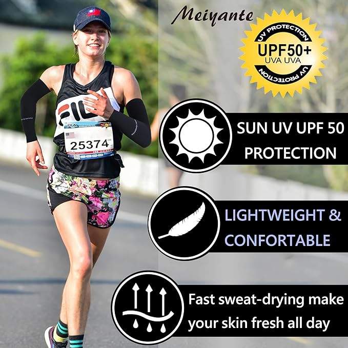 Arm Sleeves for Men Women Work 1 Pair UV Sun Protection UPF Long Sleeves Tattoo Cover Up Sleeves to Cover Arm Sleeves Cooling