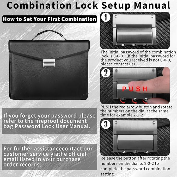 Fireproof Document Bag 14.5"X11"X2.5" Fireproof Money Bag for Cash With Lock and Zipper,Fire&Waterproof Storage Organizer Pouch for Valuables,Legal Document,Laptop,Passport,(Black)