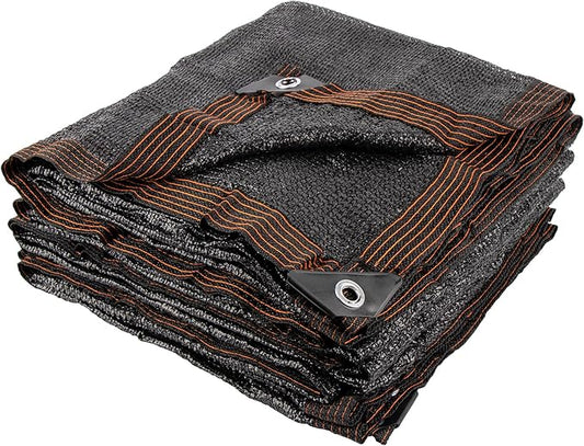 50% 10 X 12 FT Black Shade Cloth, Outdoor Woven Sun Shade with Grommets, Durable Breathable Netting Shading Antifreezing for Patio, Garden, DIY Home, Plants Cover, Greenhouse, Dog Kennel