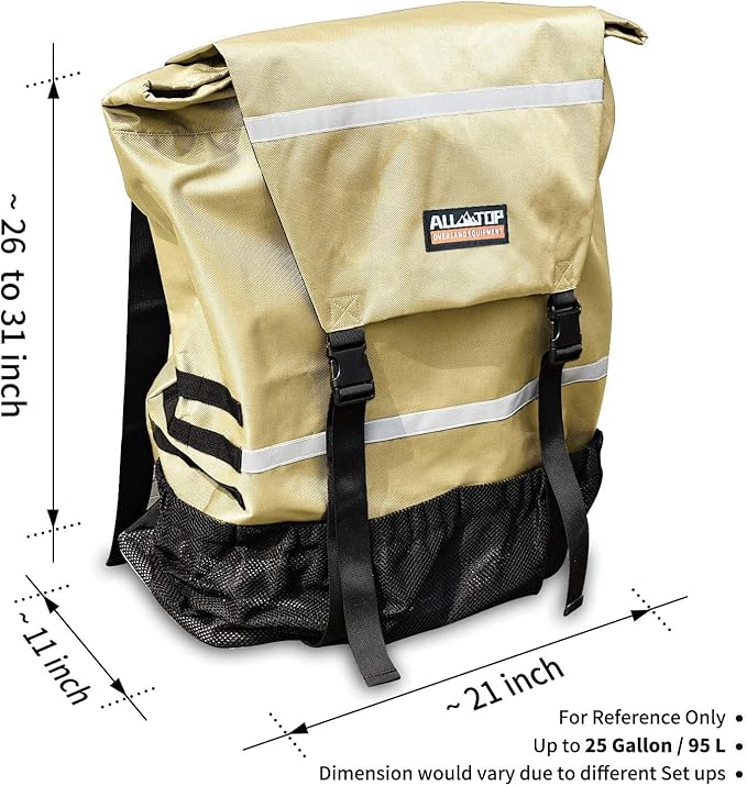 ALL-TOP Spare Tire Trash Bag, Heavy Duty Truck Tailgate Trash Bag, Cargo Storage Bag for Jeep, Truck, SUV or Car, Fit up to 40'' Tire (Gobi Tan)