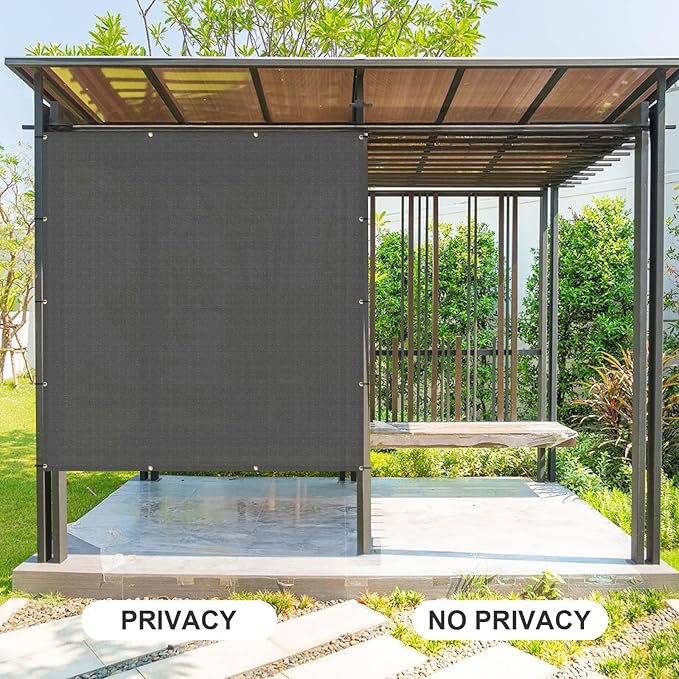 Cool Area Sun Shade Cloth with Grommets 14×24 FT Shade Panel Shade Tarp Screen Fabic for Outdoor Patio Pergola Cover Deck Garden, Dark Grey (Customized)