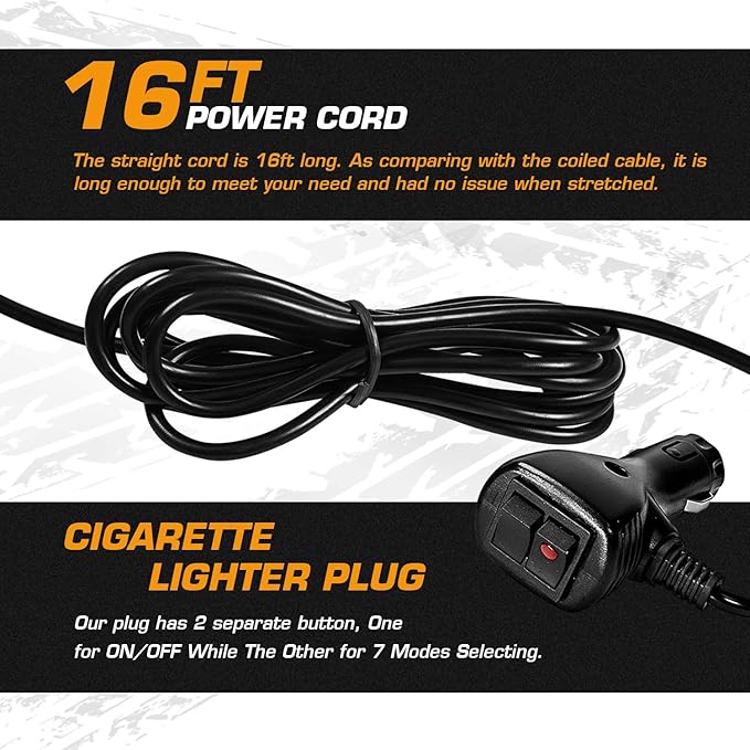 LINKITOM LED Strobe Light, 12V-24V Amber 40 LED Warning Safety Flashing Beacon Lights with Magnetic and 16 ft Straight Cord for Vehicle Forklift Truck Tractor Golf Carts UTV Car Bus