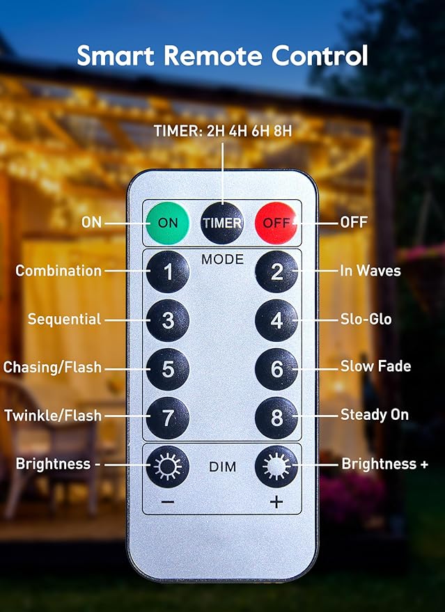 String Lights Indoor, 33Ft 80 LED Rose Flower Lights, 8 Modes Dimmable & Timeable Twinkle Lights, Festival Christmas Decorations for Bedroom Living Room, White, USB Plug, Remote