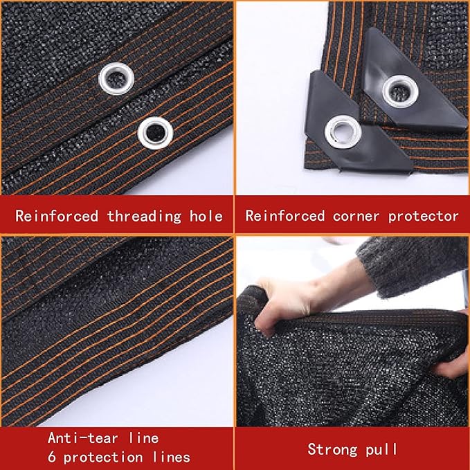 10 x 20 FT Black Shade Cloth with Grommets, 40% Garden Shade Mesh Tarpfor Plants Greenhouse Garage Pools