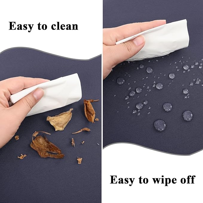 Outdoor Chair Cushions Set of 2, Waterproof Foam Patio Seat Cushions with Ties for Garden Sofa & Dining Furniture, 3-Year Color Fastness, 18x18x3 Inch, Grey