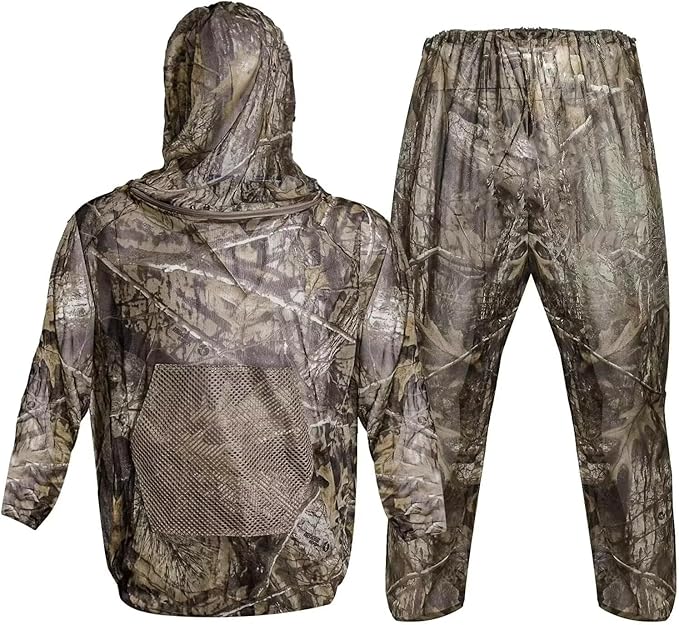 Mosquito Net Suit Camo Hunting Mesh Suit Bug Net Clothing with Hood for Outdoor Protection No-See-Ums Garden Camping