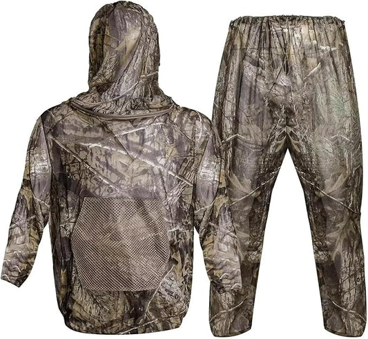 Mosquito Net Suit Camo Hunting Mesh Suit Bug Net Clothing with Hood for Outdoor Protection No-See-Ums Garden Camping
