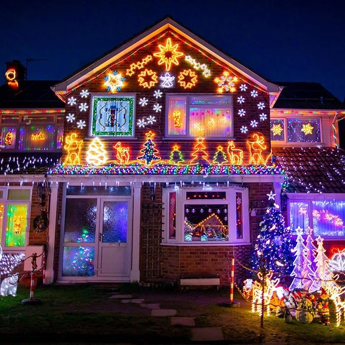 Connectable 200 LED String Lights Indoor Outdoor, 66FT Multicolor Christmas Lights Waterproof, 8 Modes with Timer, Twinkle Fairy Lights Plug in Clear Wire for Christmas Tree, Bedroom, Classroom Decor